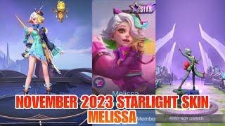 November 2023 Starlight Skin Melissa All Main Rewards + Skills Effect Updates | MLBB