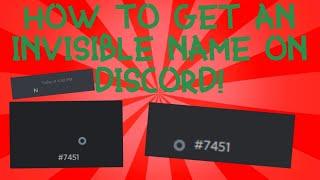 How to get an invisible name on discord! 2021!