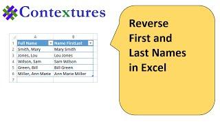 Reverse First and Last Names in Excel