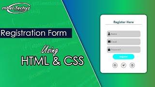 How to create a Registration Form Easily with HTML & CSS