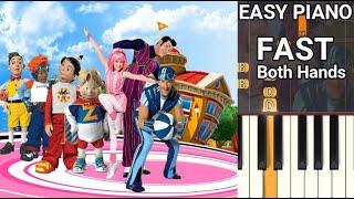 Lazy Town Theme Song (FAST) Both Hands Easy Piano Tutorial