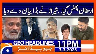 Mustafa Amir case: Shiraz Big Statement! - Headlines Geo News 11 PM (3rd March 2025)