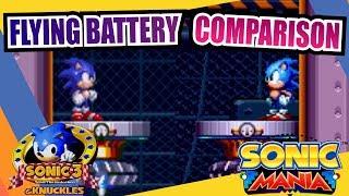 Sonic Mania and Sonic 3 & Knuckles (Flying Battery Zone) Side by Side Comparison