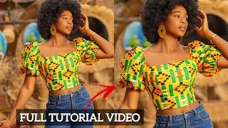 BUSTIER CROP TOP (Cutting and Sewing) / Easy tutorial for beginners