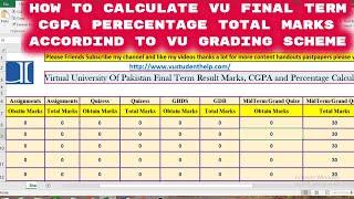 How To Calculate VU Final Term Result CGPA Percentage Total Marks According VU Grading Scheme 2021