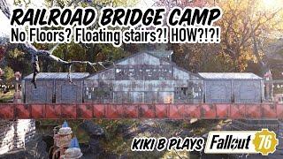 How to Build a FLOATING Railroad Bridge Base | CAMP Building Tutorial | Kiki B Plays Fallout 76