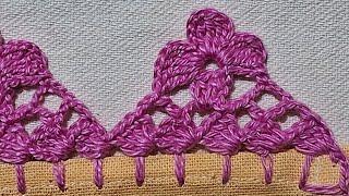 Barrado com uma flor muito fácil e delicado # a pedido de uma seguidora@Canalcrocheparainiciantes