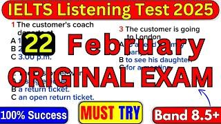 IELTS Listening Test 22 February 2025 With Answers | IDP & BC