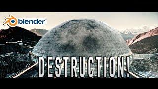 Destruction in Blender 3d: Dome Collapse VFX Breakdown ft. KHAOS add-on