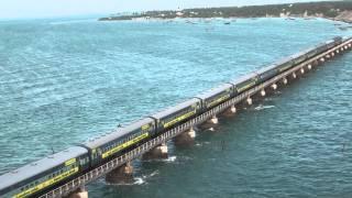 Train  on Pamban bridge 4