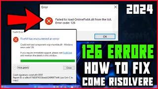 HOW TO FIX ERROR 126 ON WINDOWS 10 AND 11 | FIVEM ERROR 126 - Onlinefix.dll TUTORIAL 2024 #viral