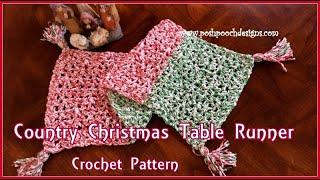 Country Christmas Table Runner Crochet Pattern #countrychristmas #crochet #crochetvid