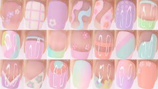 DIY 20+ SPRING NAIL DESIGNS | pastel nail art compilation using spring nail polish colors 2023