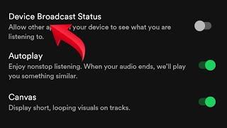 How to turn on off device broadcast status in Spotify
