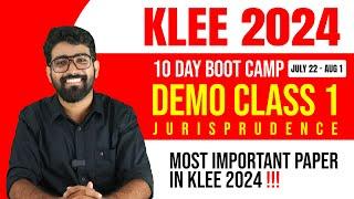 KLEE 2024 | JURISPRUDENCE - IMPORTANT PAPER | DEMO CLASS | 10 DAY BOOT CAMP | COMPLETE REVISION