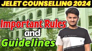 JELET Important Counselling Rules and Guidelines | JELET 2024 | Seat Matrix before Counselling round