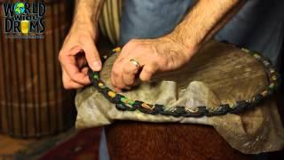 Djembe Repair & Rehead - Installing Goat Skin on Djembe Drum