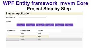 WPF Entity framework  mvvm Core Project Step by Step
