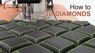 3D Square Diamonds - Leather Upholstery