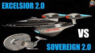 Sovereign Mark 2 VS Excelsior Mark 2 - Both Ways - Star Trek Starship Battles