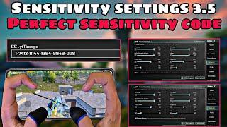 NEW UPDATE 3.5BEST SENSITIVITY CODE + CONTROL SETTINGS BGMI/PUBG MOBILE