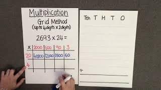 Multiplication 2 - Grid Method 4digits x 2digits