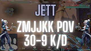 EDG ZmjjKK POV Jett on Ascent 30-9 K/D (VALORANT Pro POV)