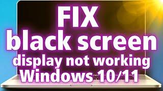 Fix Windows 10/11 Black Screen with No Cursor | Display Not Working Solution