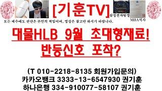 [주식투자]HLB(대물HLB 9월 초대형재료! 반등신호 포착?)