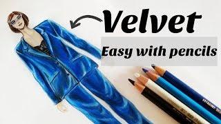 How to draw Velvet | Tutorial Explained | Fashion Illustration