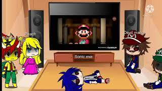 Super Mario reacciona a dévil mario vs sonic.exe