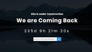 Coming Soon Page Design using html css and javascript