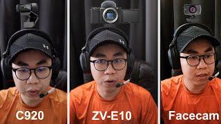 Best Webcam Review and Comparison | Logitech C920 vs Elgato Facecam vs Sony ZV-E10