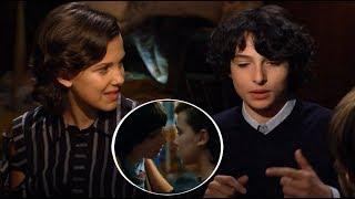 Stranger Things 2 | Millie Bobby Brown and Finn Wolfhard talk about their kiss