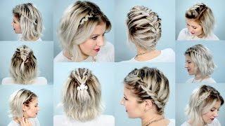 10 EASY BRAIDS FOR SHORT HAIR TUTORIAL | Milabu