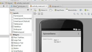 Android Studio Tutorial - 14 - Working with Spinner