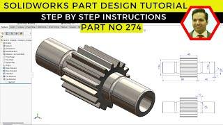 SolidWorks Gear Design Tutorial: Step-by-Step Guide to 3D Modeling Gears | Part No 274