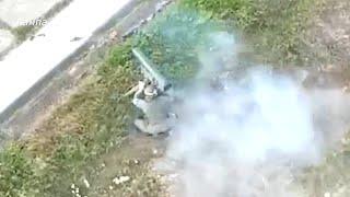 Russian mobile crew fires from Kornet anti-tank systems at the Armed Forces of Ukraine