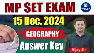 MP SET 2024 Geography Answer Key with Explanation