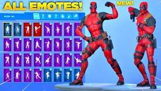 *NEW* DEADPOOL SKIN Showcase with All Fortnite Dances & Emotes! (Fortnite Deadpool Skin)