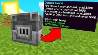 Minecraft But Smelting Gives OP Enchants! (Level 1000)