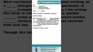 Request Letter for Inspection of Equipment