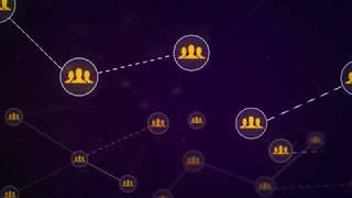 Background group people network icon link connection technology loop animation 4k