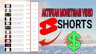 cara aktifkan monetisasi video short - gaji dari youtube short