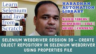 Selenium WebDriver Session 39 - Create Object Repository in Selenium WebDriver using Properties file