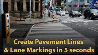 How to create Pavement Lines  & Lane Markings in 5 seconds