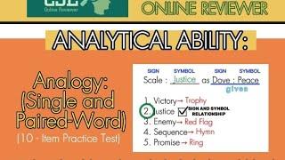 CIVIL SERVICE EXAM | Analytical Ability: Word Analogy | CSE Online Reviewer