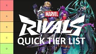 Marvel Rivals - Quick Tier List BEFORE Diamond Rank (2 Weeks In)