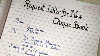 Request Letter for Cheque Book/Letter to Bank/Letter writing/handwriting/best handwriting/writing