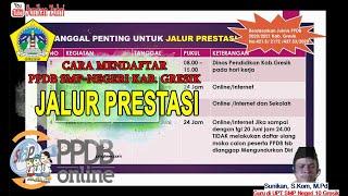 Cara Mendaftar PPDB 2020/2021 UPT SMP Negeri Se-Kab. Gresik Jalur PRESTASI